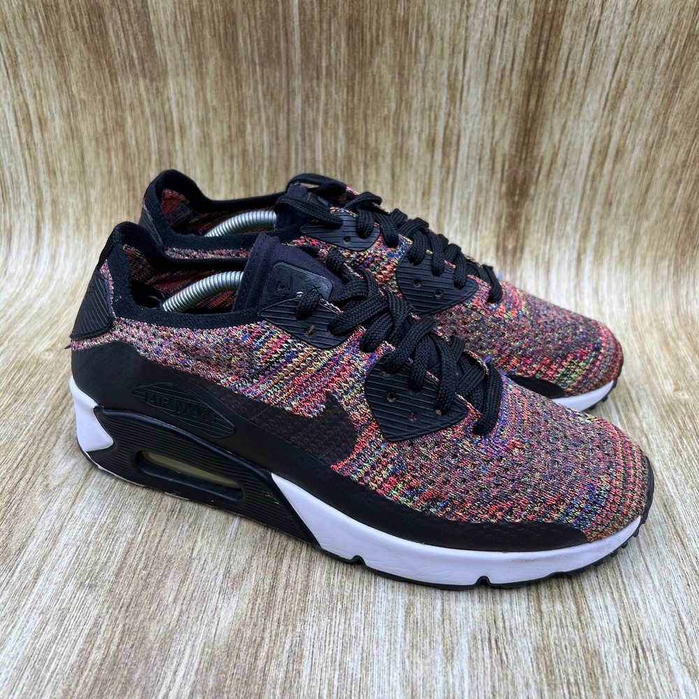Nike Air Max 90 Ultra 2.0 Flyknit Womens Size 8 Multi-Color Black Shoes Sneakers